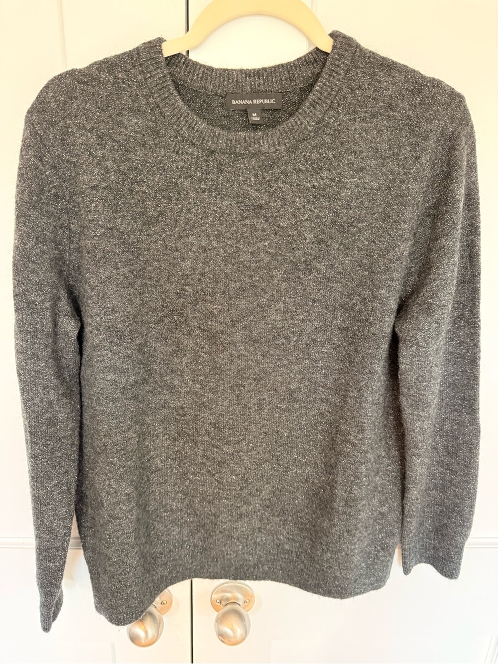 Banana Republic Gray Shimmer Crewneck Sweater
